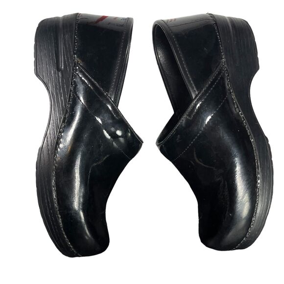 DANSKO Black Petrol Patent Leather Professional Clogs Womens Shoes SIZE 41 Nurse - Picture 8 of 11